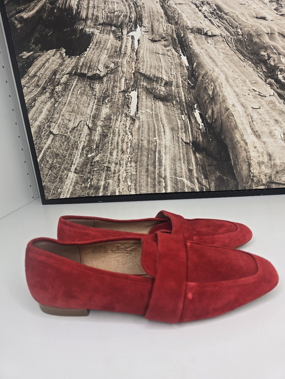 Halogen Red Suede Slip on Loafers Sz8M